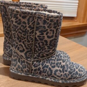 BearPaw Leopard Print Fleece-Lined Boots
